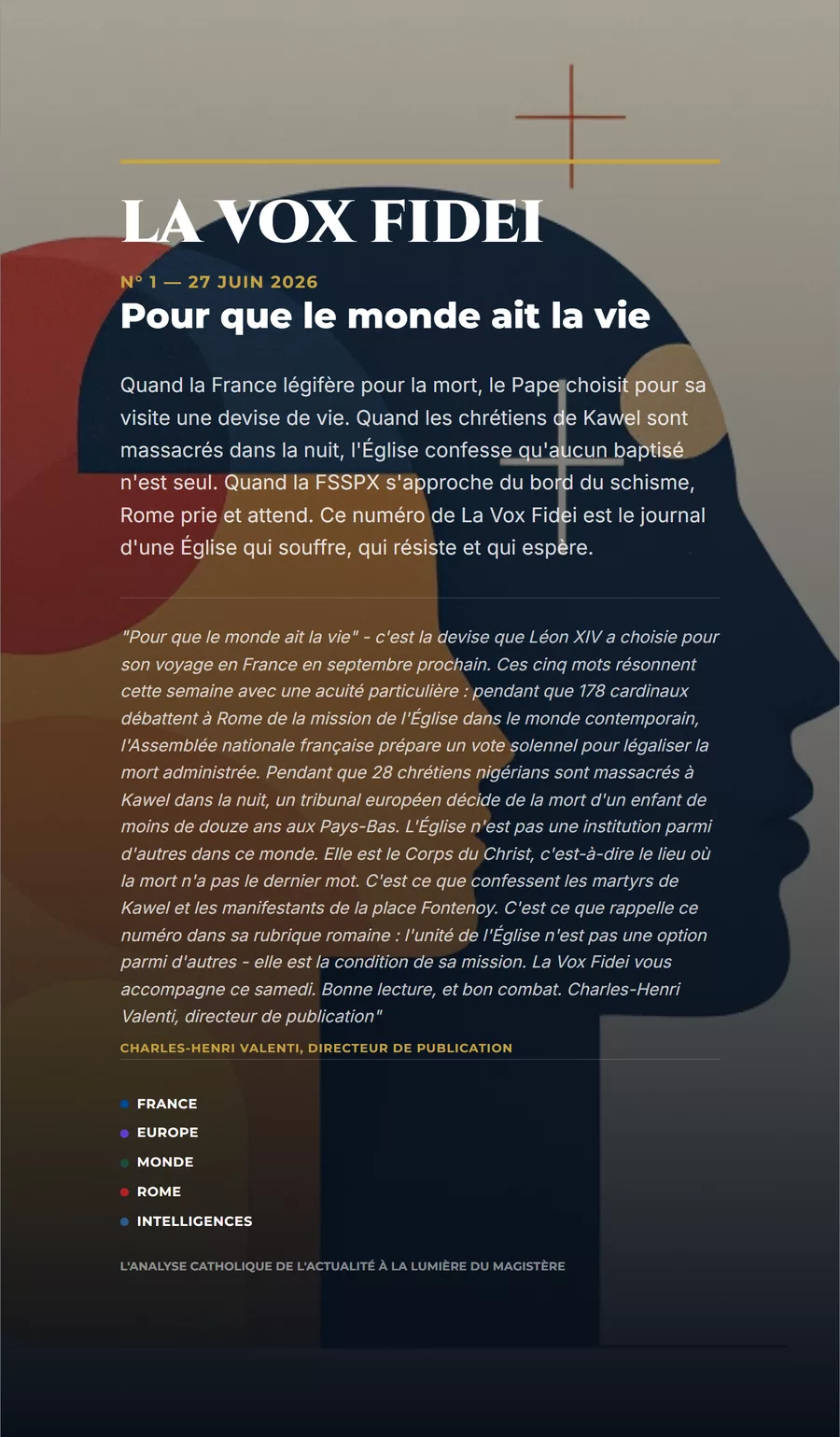 N°1 — Pour que le monde ait la vie